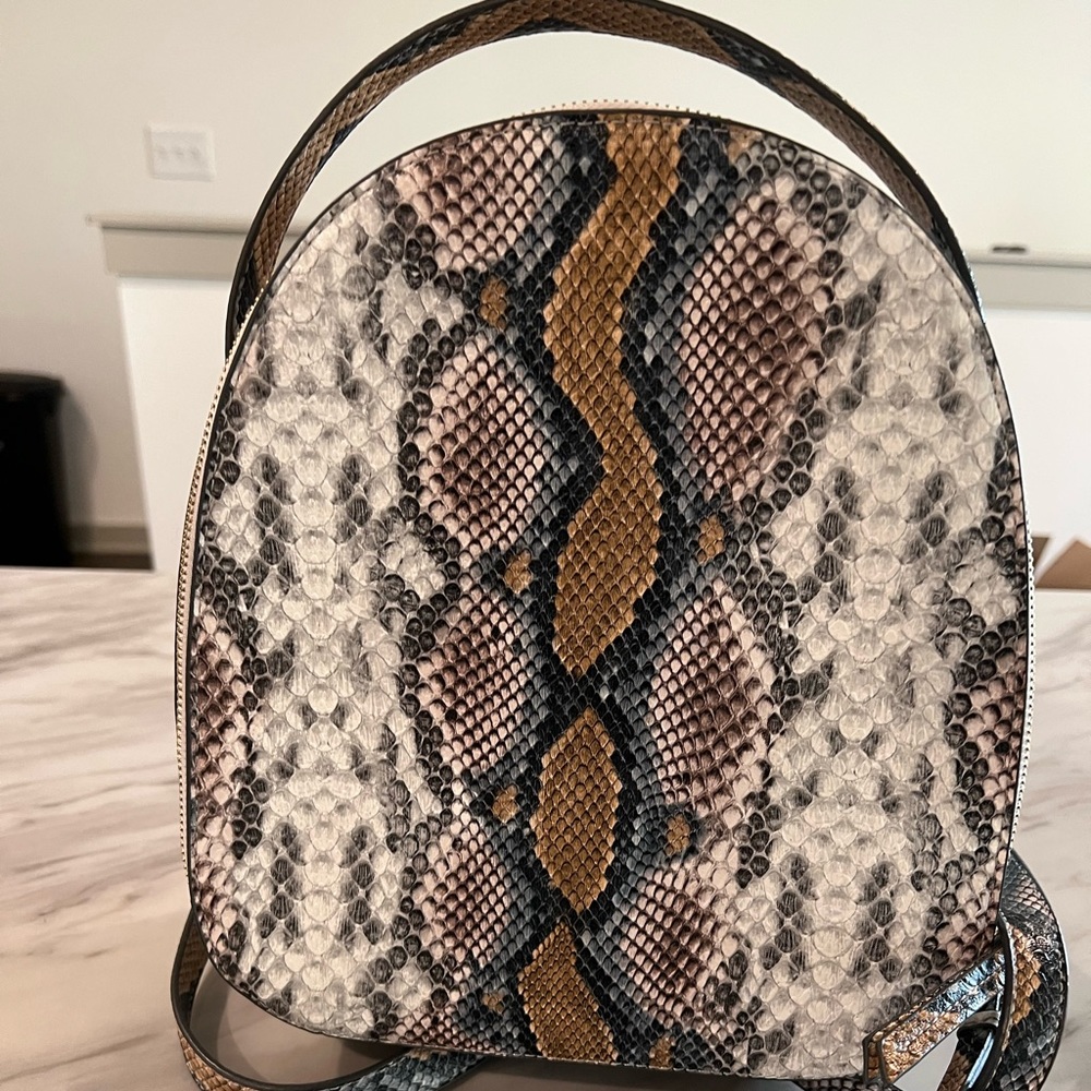 Snake Print multi strap book bag